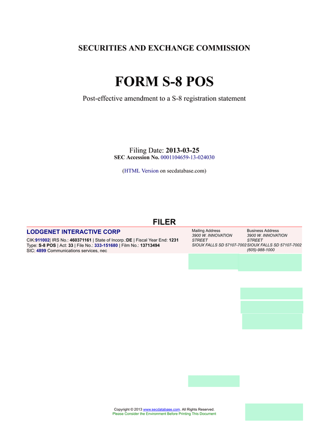 Form S 8 POS Post Effective Amendment No. 1 screenshot