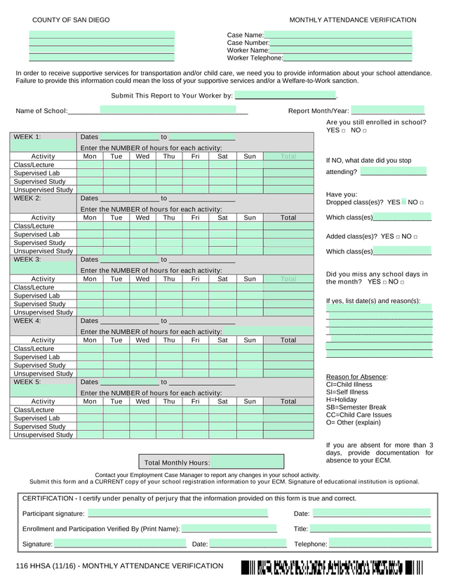Monthly Attendance Verification screenshot