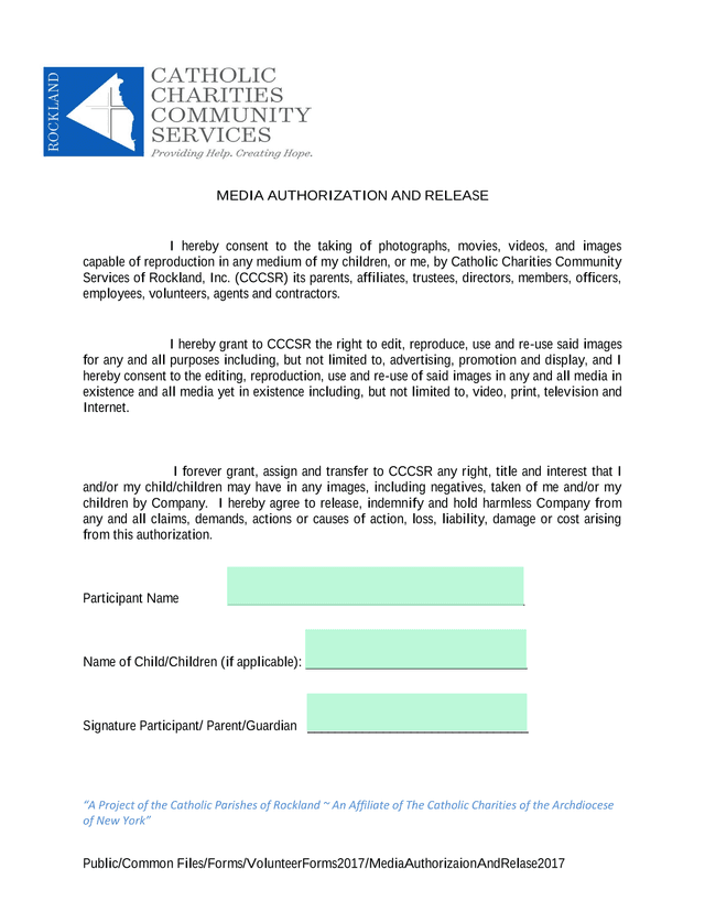 Media Authorization And Release screenshot