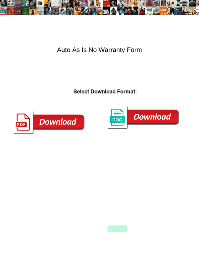 Auto As Is No Warranty Form screenshot