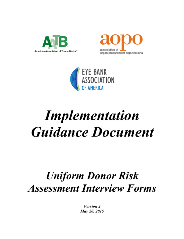 Uniform Donor Risk Assessment Interview Forms screenshot
