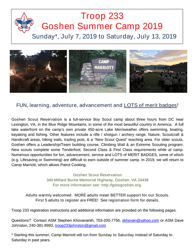 Troop 233 Goshen Summer Camp 2019 screenshot