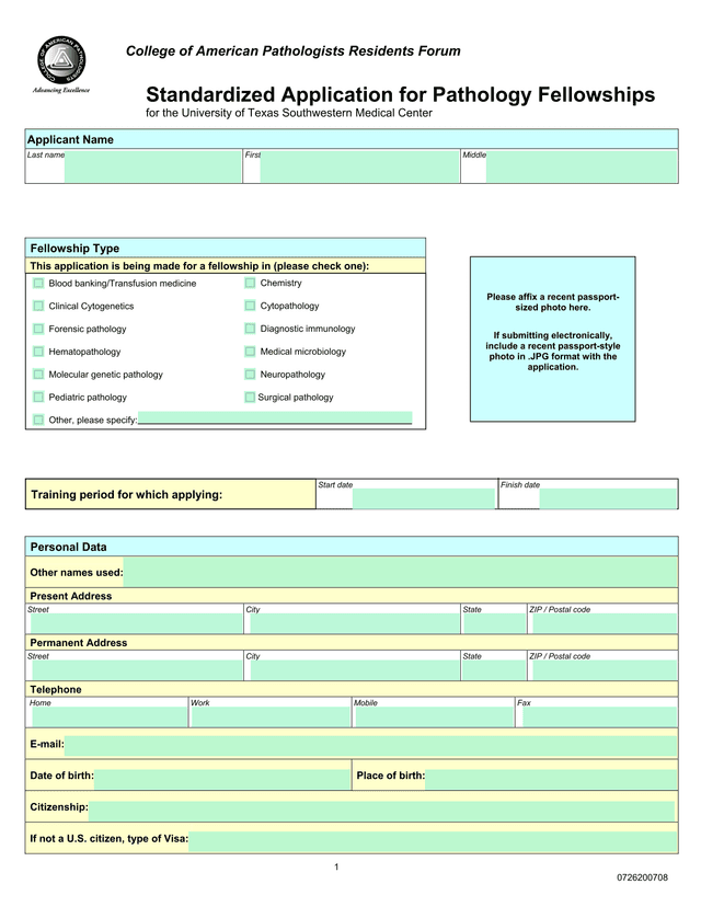 Standardized Application For Pathology Fellowships screenshot