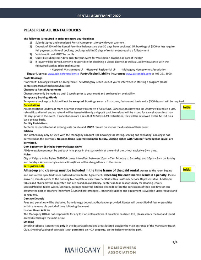 RENTAL AGREEMENT 2022 screenshot