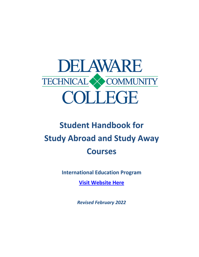 Student Handbook For Study Abroad And Study Away Courses screenshot