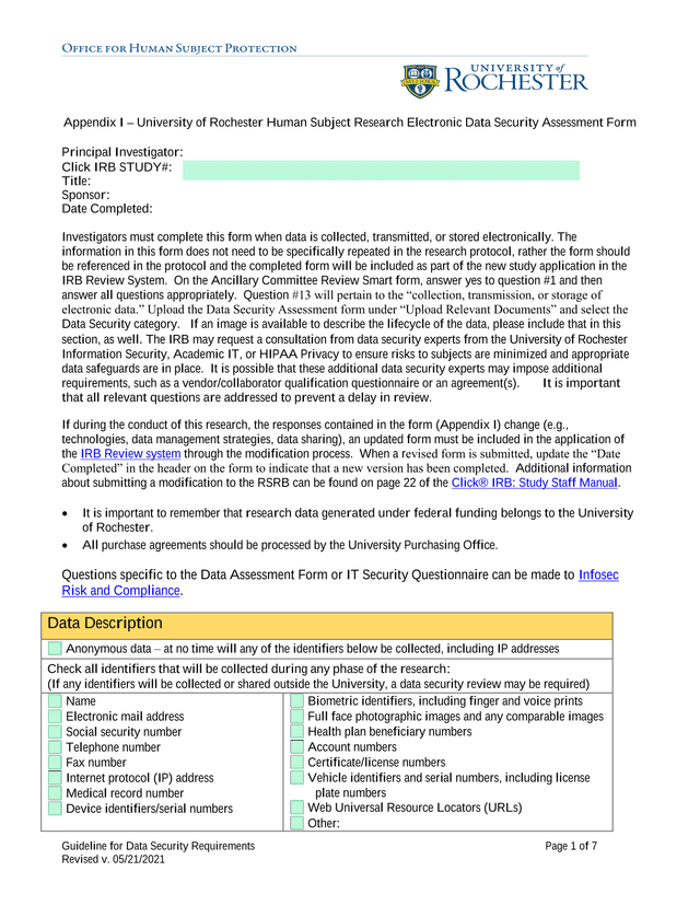 Guideline For Data Security Requirements screenshot