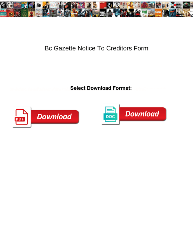 Bc Gazette Notice To Creditors Form screenshot