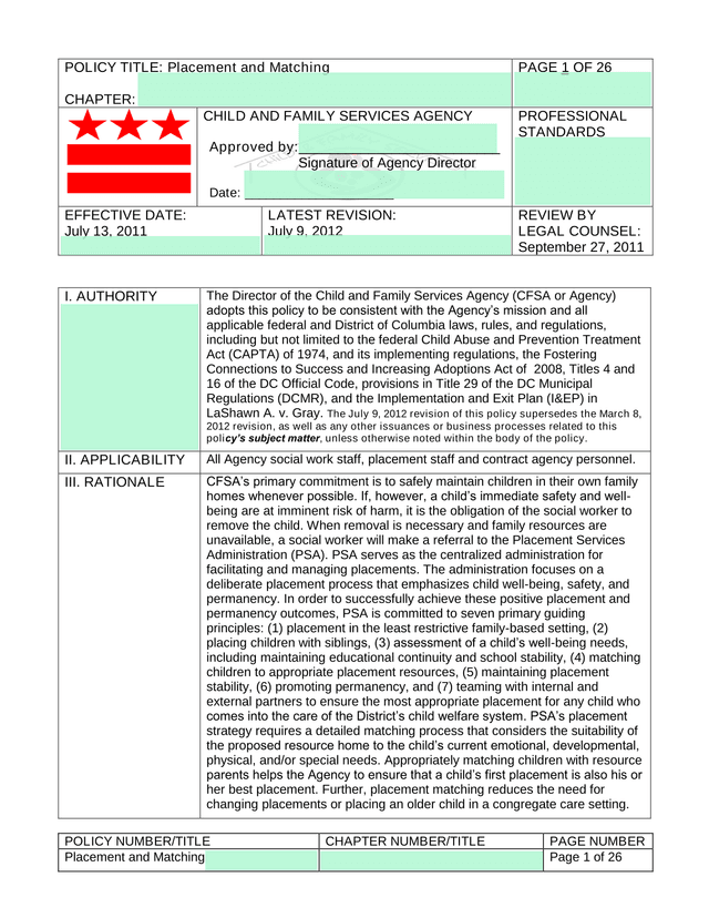 Placement And Matching screenshot