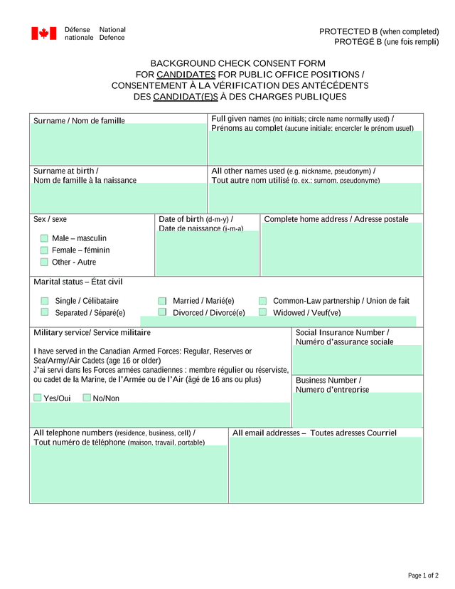 Background Check Consent Form For Candidates For Public Office Positions screenshot