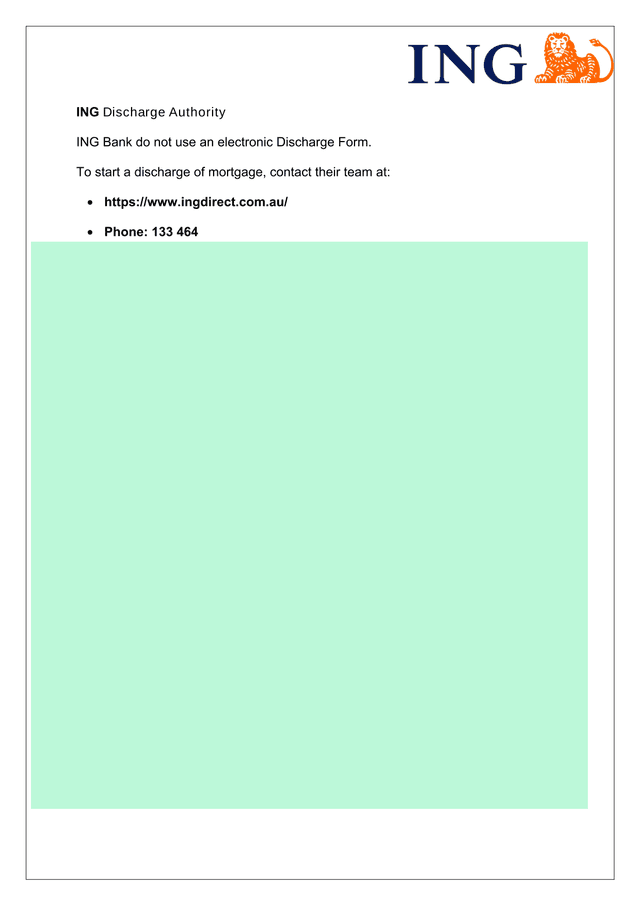ING Discharge Authority screenshot