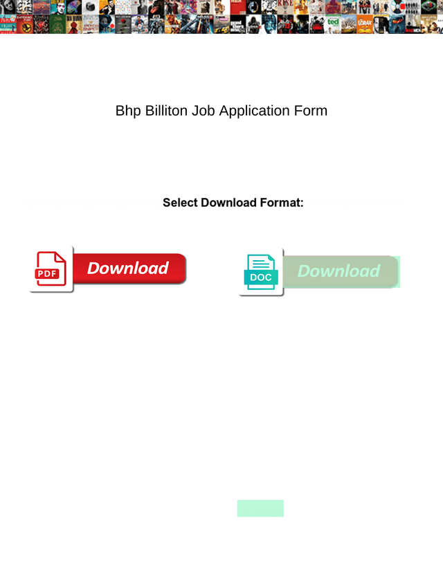 Bhp Billiton Job Application Form screenshot