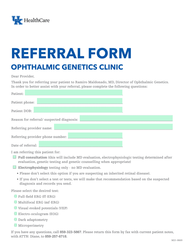 REFERRAL FORM   OPHTHALMIC GENETICS CLINIC screenshot