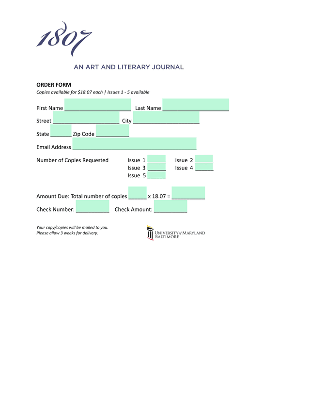 ORDER FORM screenshot