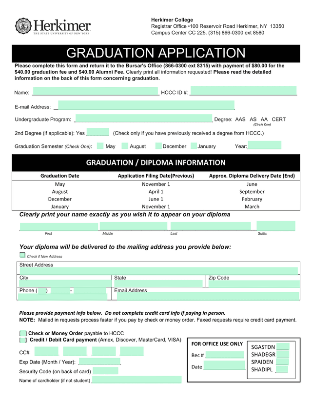 Graduation Application screenshot