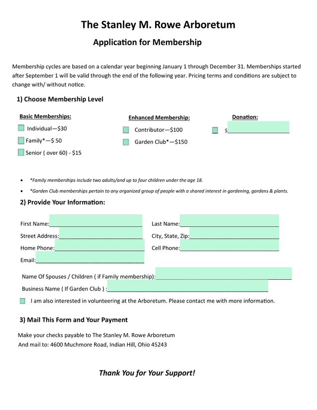 Application For Membership screenshot