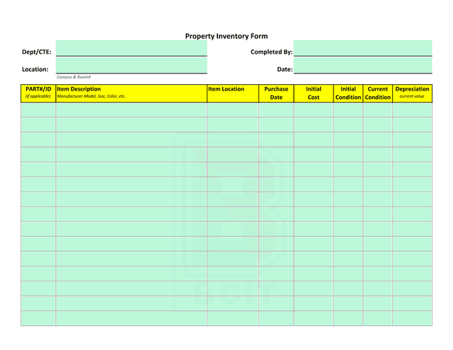Property Inventory Form screenshot