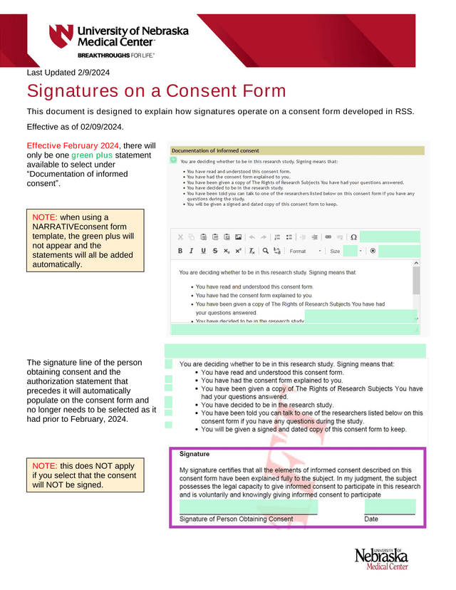 Signatures On A Consent Form screenshot