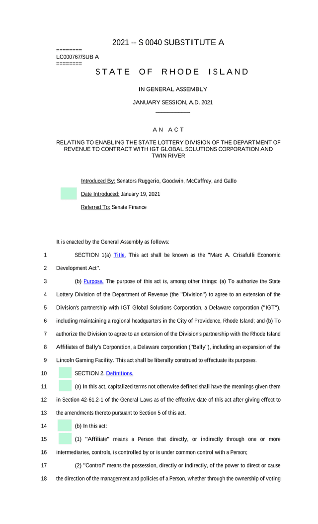 Marc A. Crisafulli Economic Development Act screenshot