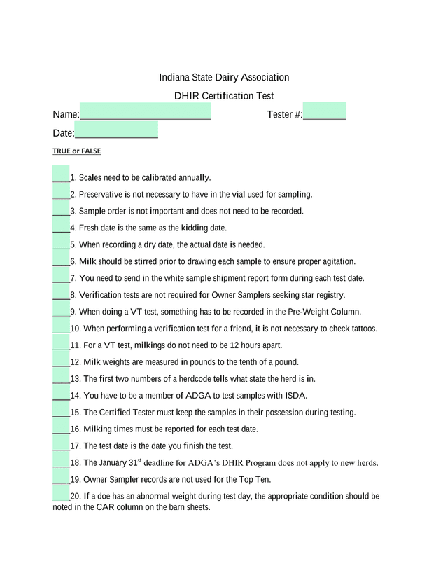 DHIR Certification Test screenshot