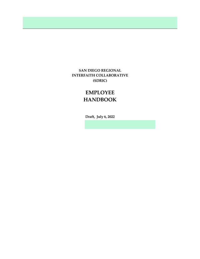 SDRIC Employee Handbook screenshot