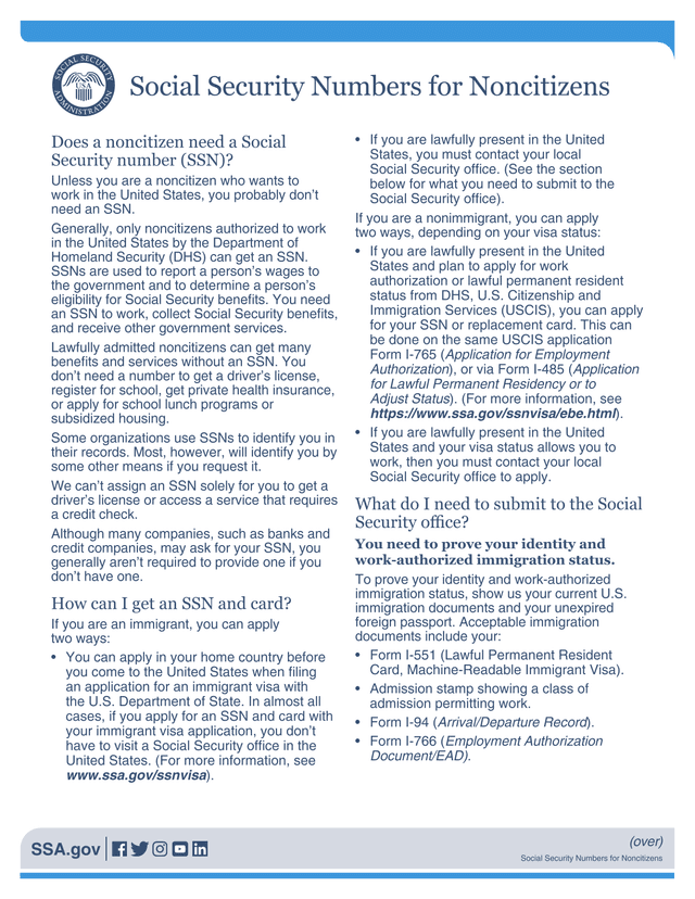Social Security Numbers For Noncitizens screenshot