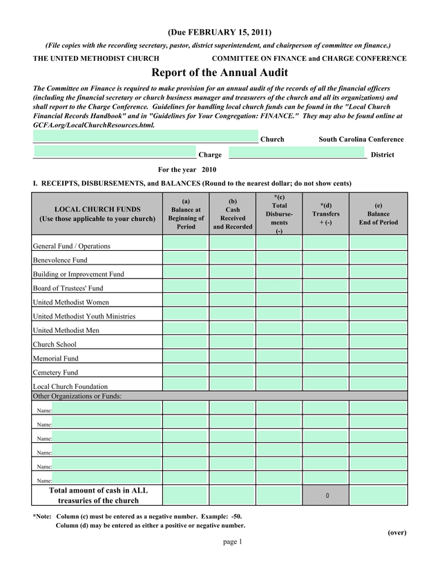 Local Church Funds screenshot