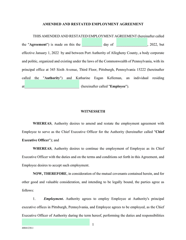 AMENDED AND RESTATED EMPLOYMENT AGREEMENT screenshot