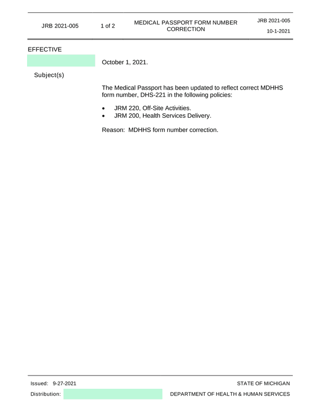 Medical Passport Form Number Correction screenshot