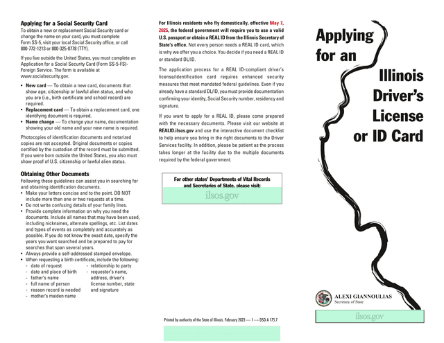 REAL ID And Social Security Card Application Guide screenshot