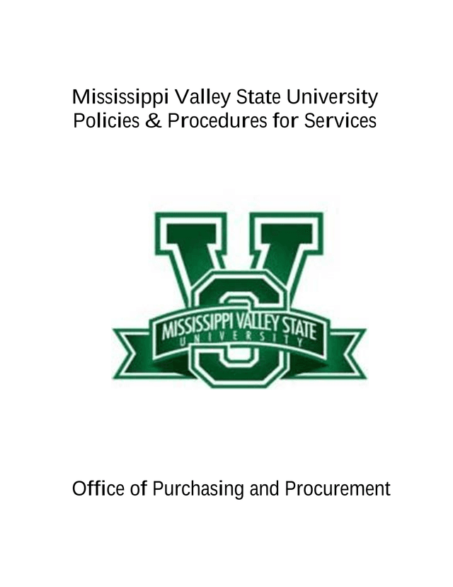 Mississippi Valley State University Policies  Procedures For Services screenshot