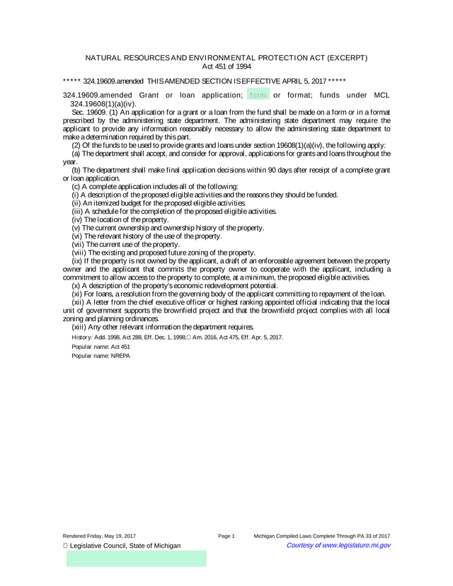 Natural Resources And Environmental Protection Act (Excerpt) screenshot