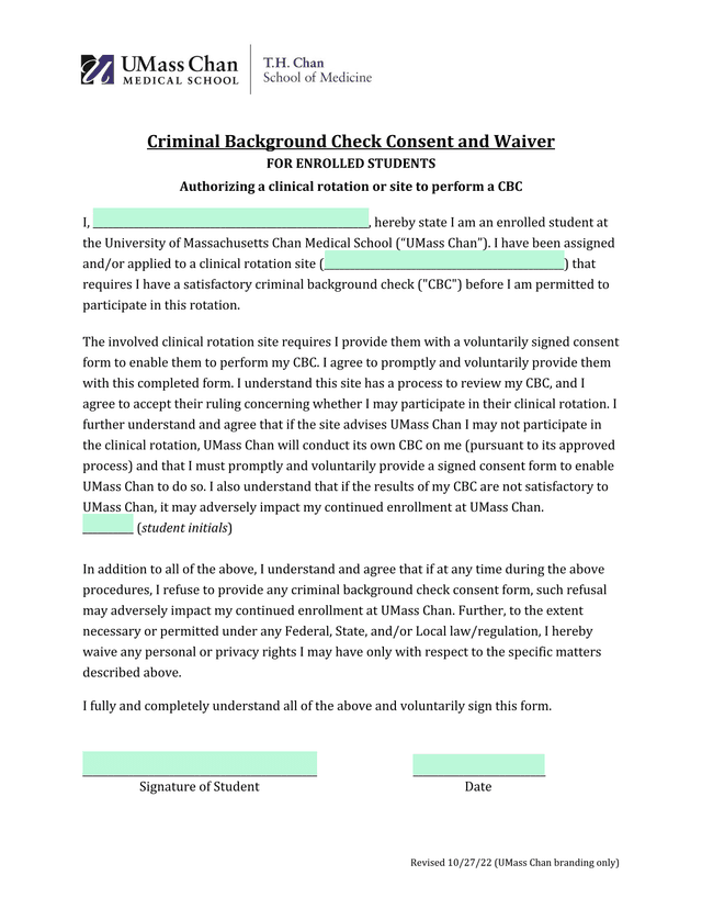 Criminal Background Check Consent And Waiver screenshot