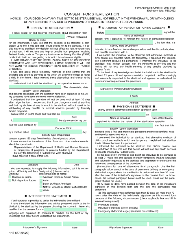 Consent For Sterilization screenshot