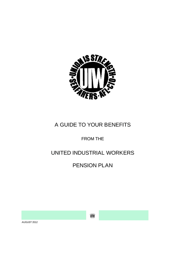 A GUIDE TO YOUR BENEFITS FROM THE UNITED INDUSTRIAL WORKERS PENSION PLAN screenshot