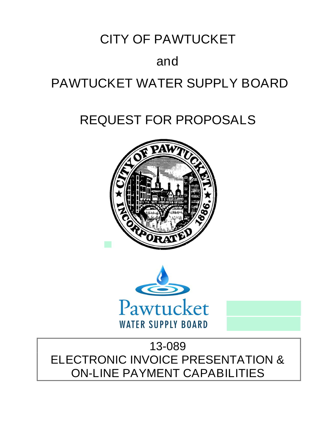Electronic Invoice Presentation  On Line Payment Capabilities RFP screenshot