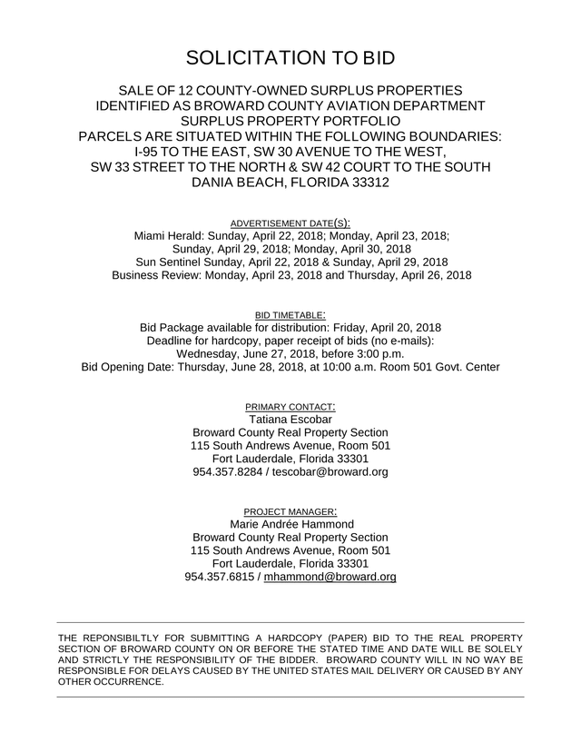 SOLICITATION TO BID   SALE OF 12 COUNTY OWNED SURPLUS PROPERTIES screenshot