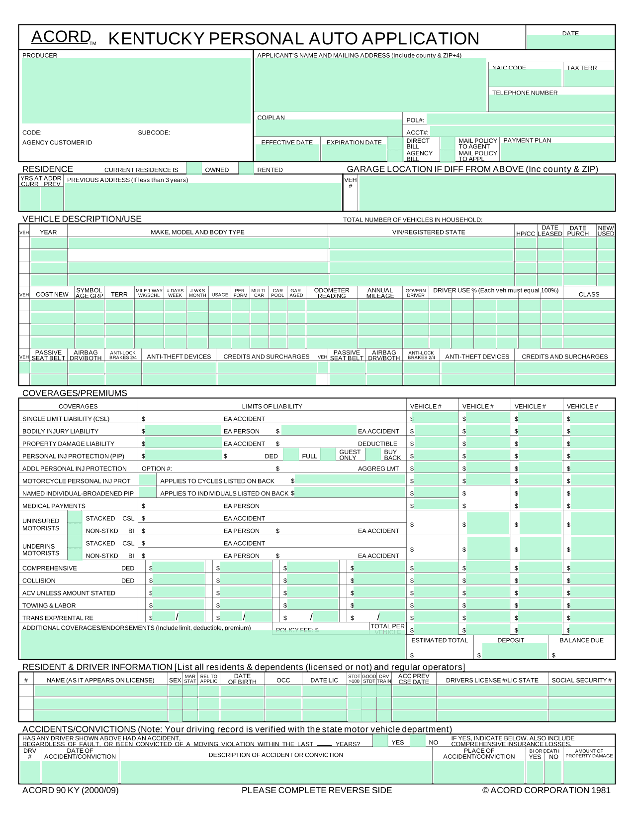 Vehicle Insurance Application (Auto Policy) screenshot