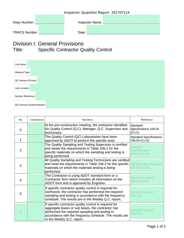 Inspector Quantlist Report 201707114 screenshot