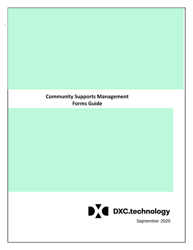 Community Supports Management Forms Guide screenshot