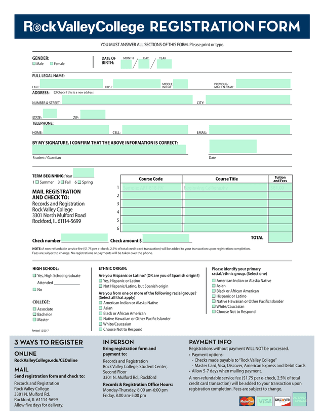 Mail Registration Form screenshot