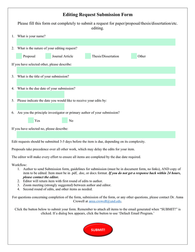 Editing Request Submission Form screenshot