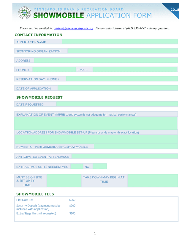 SHOWMOBILE USE AND RENTAL AGREEMENT screenshot