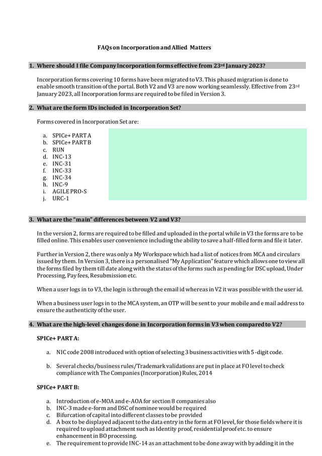 FAQs On Incorporation And Allied Matters screenshot
