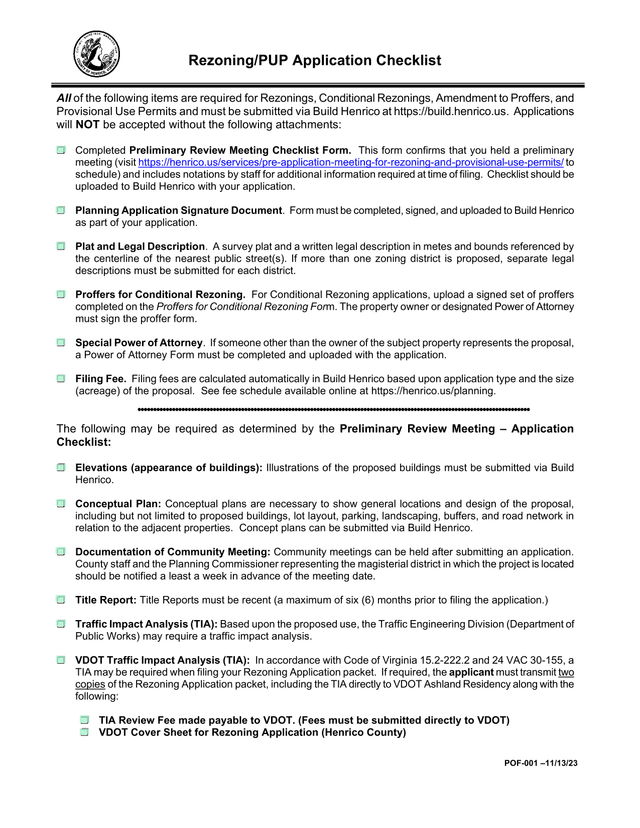 Rezoning And Provisional Use Permit Application Requirements screenshot