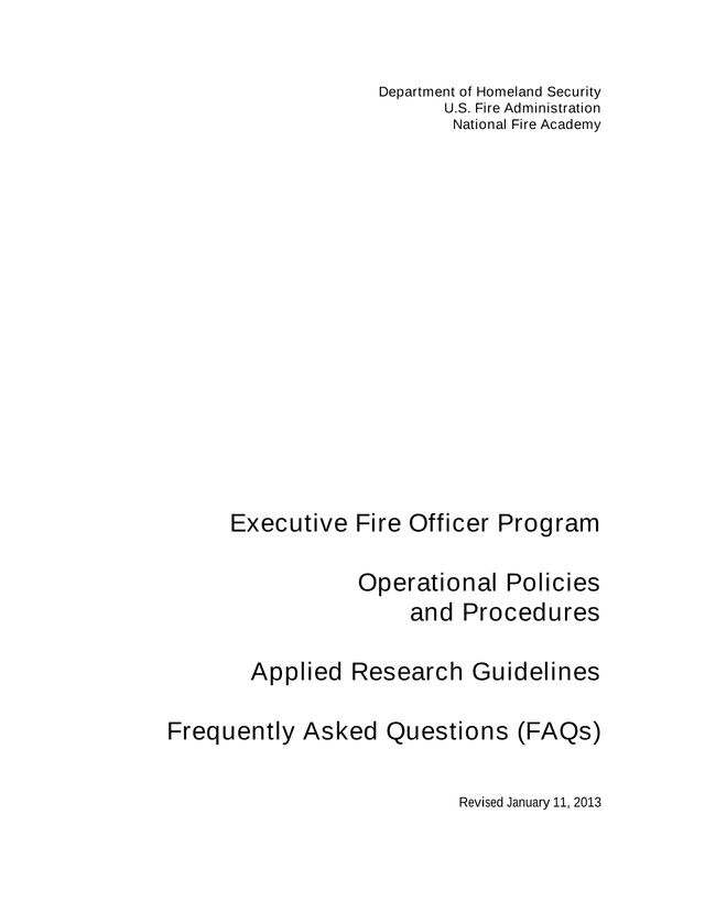 Executive Fire Officer Program Operational Policies And Procedures screenshot