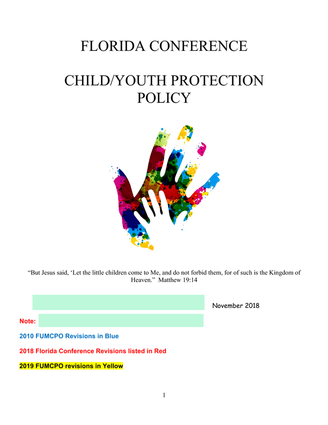 Florida Conference ChildYouth Protection Policy screenshot