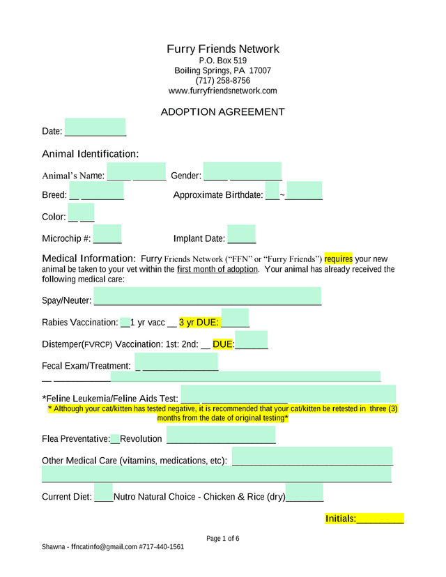Adoption Agreement screenshot