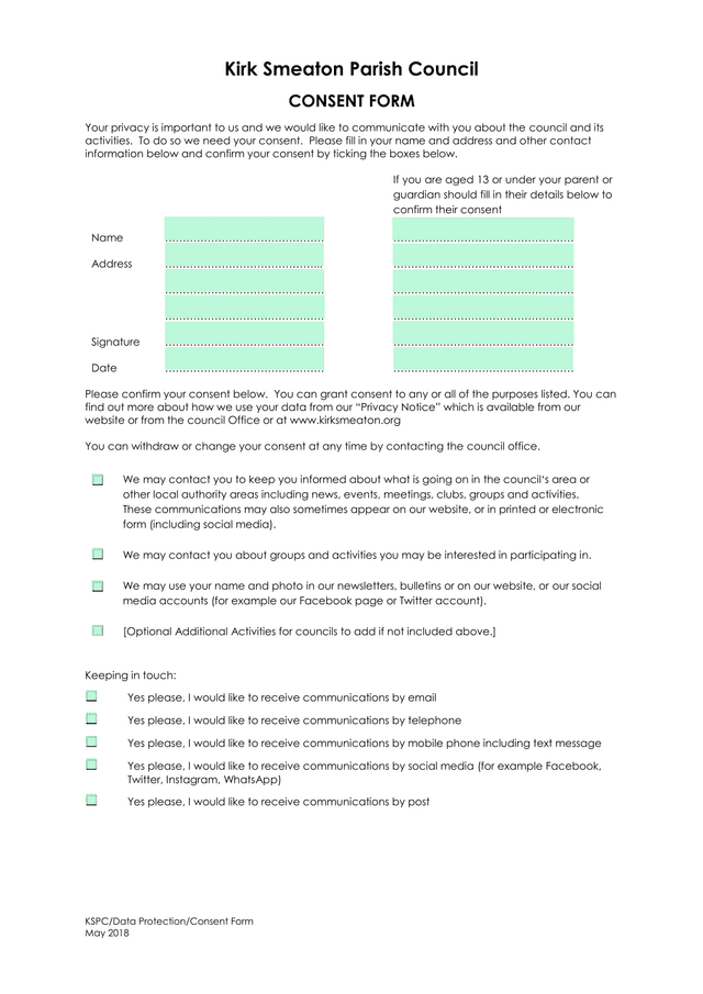 KSPCData ProtectionConsent Form screenshot