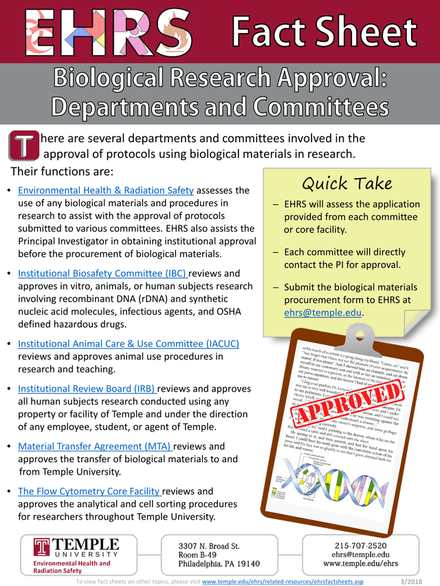 Environmental Health And Radiation Safety Biological Materials Protocol Guidelines screenshot