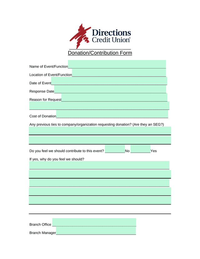 DonationContribution Form screenshot